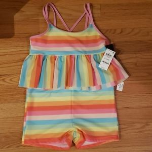 Girls new with tags 2 piece bathing suit .